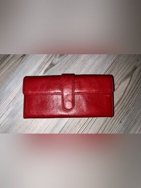 Hobo International Red Leather Wallet NWOT